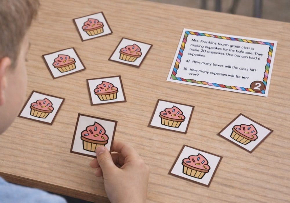 learning division with remainders math center