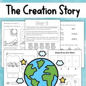 7 days of creation story worksheets