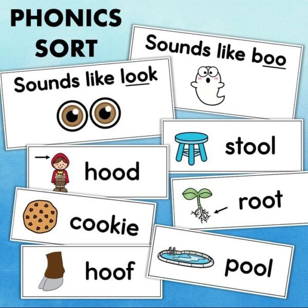 OO Sound Worksheets and Phonics Activities - Fishyrobb
