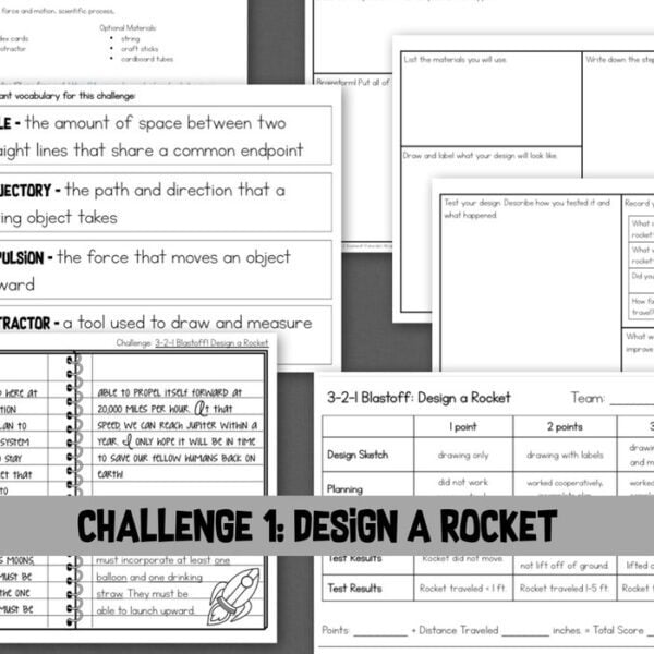 Space STEM Challenges Set of 5 Activities