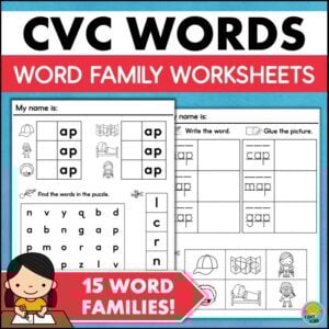 cvc word families worksheets