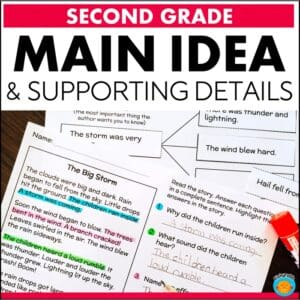 Main Idea and Supporting Details Reading Comprehension Worksheets