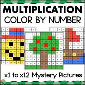 multiplication color by number worksheets