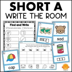 short a write the room cvc words phonics activities