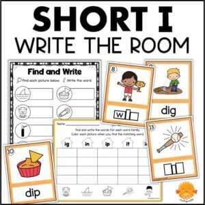 short i word families write the room cvc words phonics activities for kindergarten