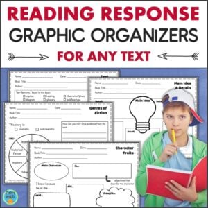 reading response worksheets prompts graphic organizers