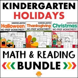 kindergarten halloweem thanksgiving christmas worksheets