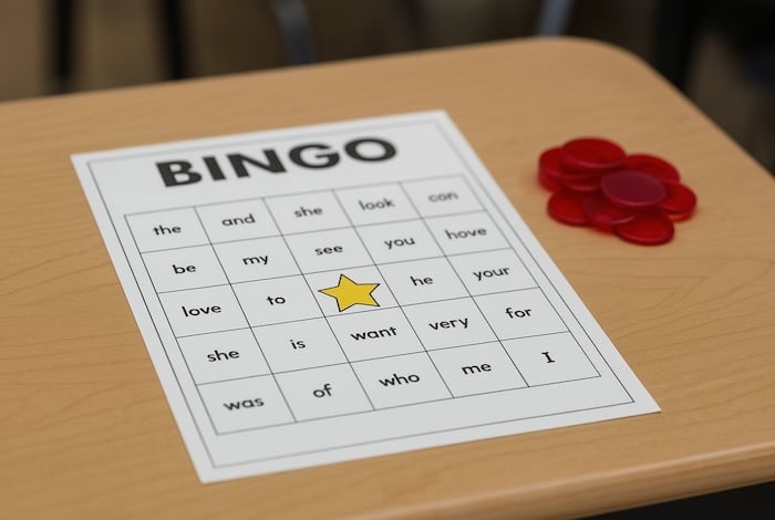 printable sight word bingo card