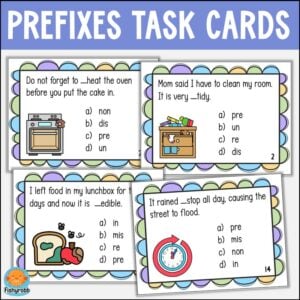 prefixes task cards
