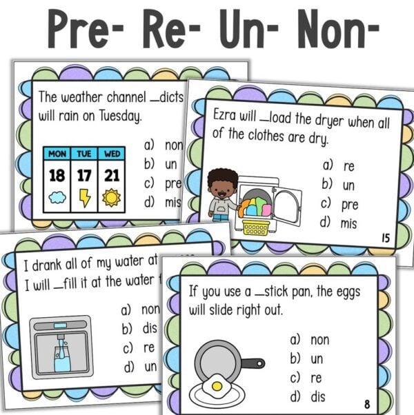 prefixes task cards