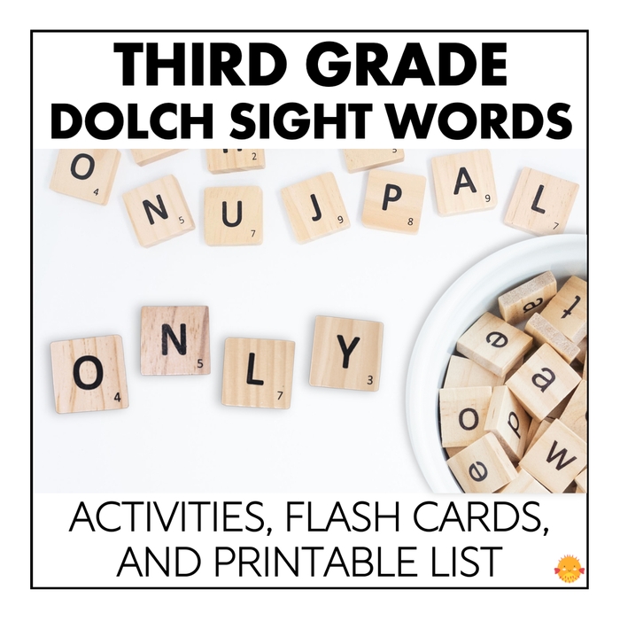 3rd Grade Dolch Sight Words High Frequency List Flashcards