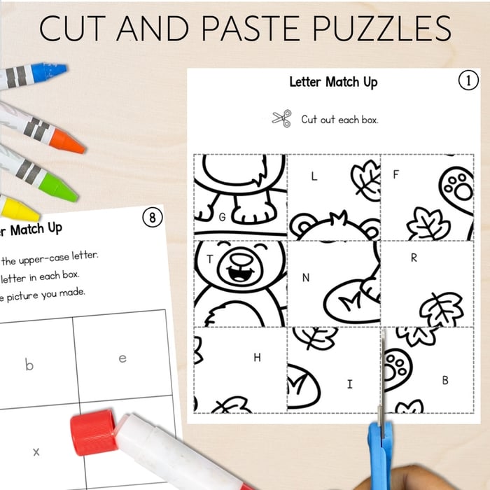 Letter Recognition Puzzles Upper and Lowercase Letter Match Centers and Worksheets - Image 2