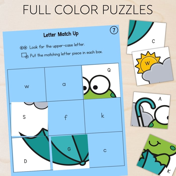 Letter Recognition Puzzles Upper and Lowercase Letter Match Centers and Worksheets - Image 3