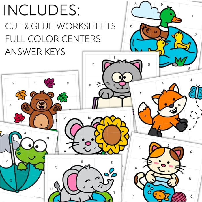 Letter Recognition Puzzles Upper and Lowercase Letter Match Centers and Worksheets - Image 6