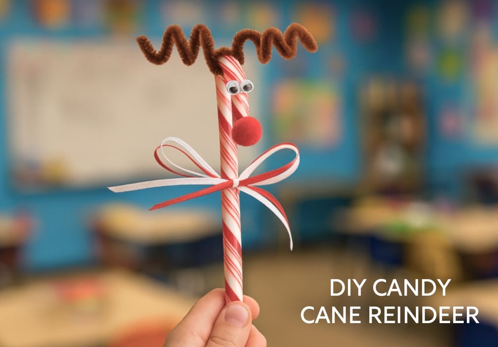 candy cane reindeer diy christmas gifts for parents from students 