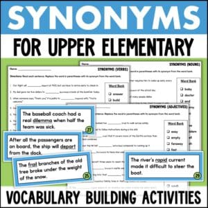 synonyms and context clues activities for upper elementary