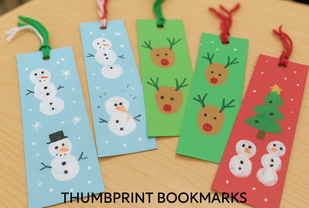 thumbprint art bookmarks diy christmas gifts for parents from students 