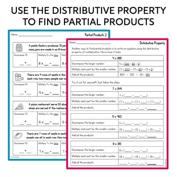 Multi-Digit Multiplication Partial Product Box Method and Standard ...