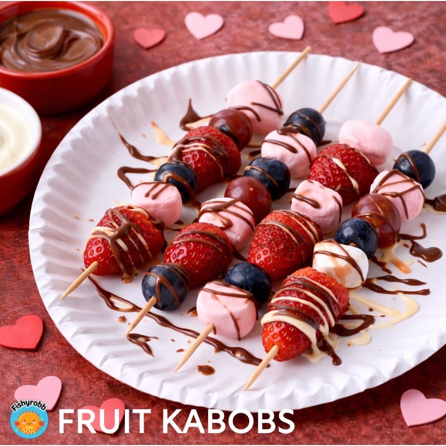 valentine fruit kabobs