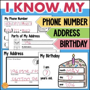 I Know My Phone Number Address Birthday worksheets for elementary intervention students 12711422