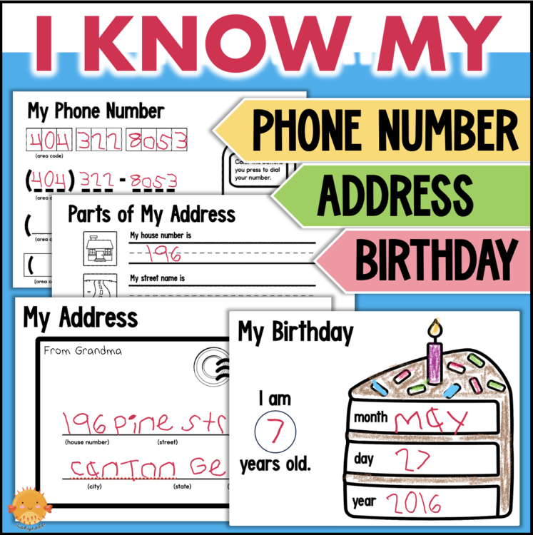 I Know My Phone Number Address Birthday worksheets for elementary intervention students 12711422