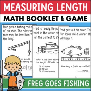 Measuring Length Math Booklet and Game - Fred Goes Fishing elementary intervention resource 13384205