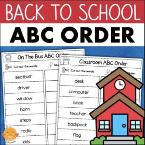 Back to School ABC Order worksheets 81115e07 for elementary intervention cut and paste activity 12026331
