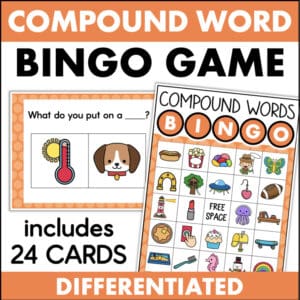 Compound word bingo game with 24 differentiated cards af180d1d for elementary intervention 12876424