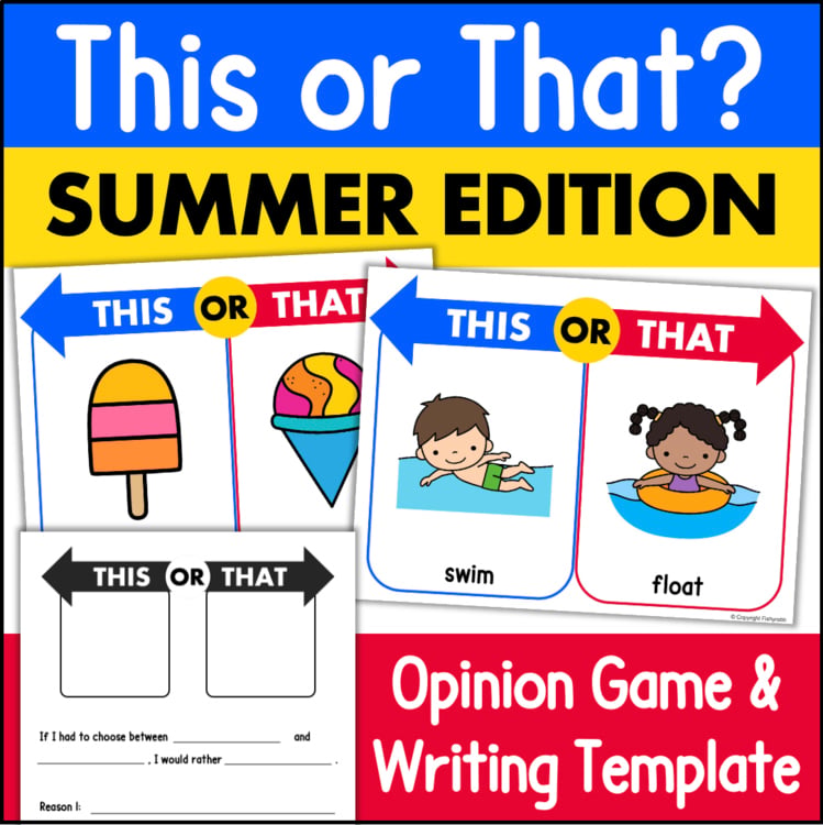 This or That Summer Edition opinion game and writing template for elementary intervention c0195aba 13835116