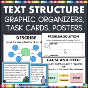 Text structure graphic organizers task cards and posters for elementary intervention - resource 1094267