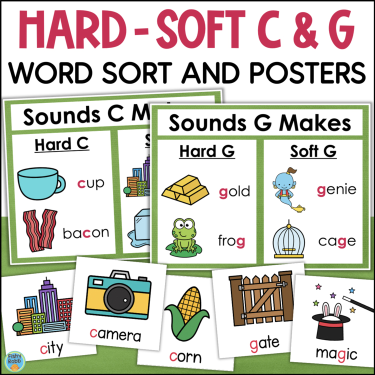 Hard and soft C and G word sort posters 330208 for elementary phonics intervention cfc7193b large set