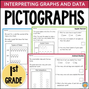 1st grade pictographs worksheet set f9f5d1ff interpreting graphs and data activity 15559610
