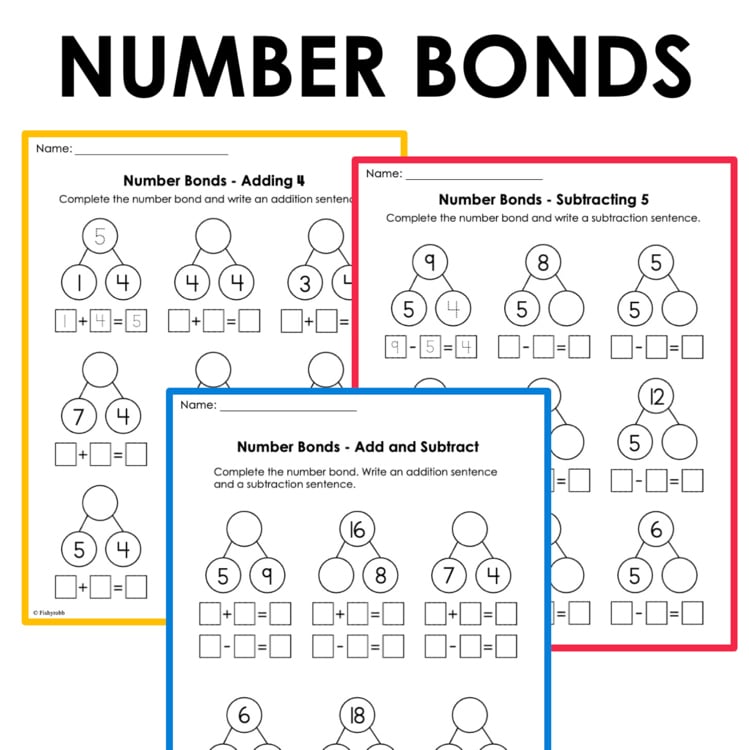 Number bonds worksheets for adding and subtracting – elementary intervention math practice e0b09f21
