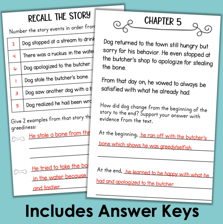 Recall the Story worksheet with answer keys 07362442 for elementary intervention reading comprehension 3345557