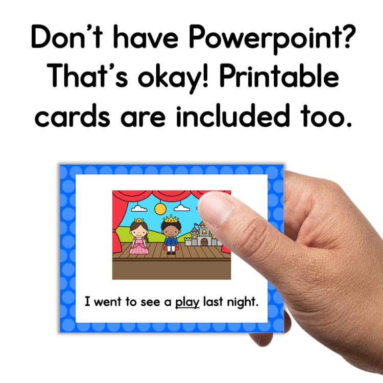 Printable play sentence cards 12882610 for elementary intervention reading without PowerPoint needed