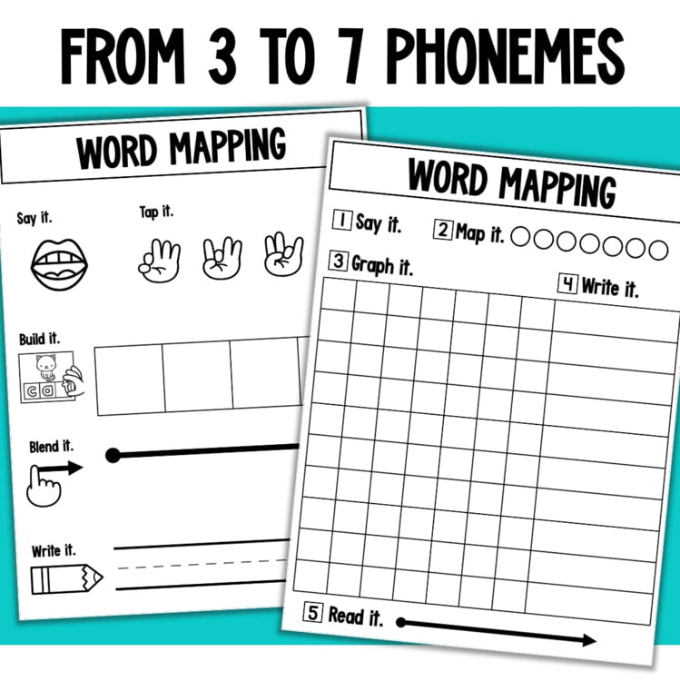 Word mapping worksheets for 3 to 7 phonemes - add0ac3d large format phonics activity 12712220