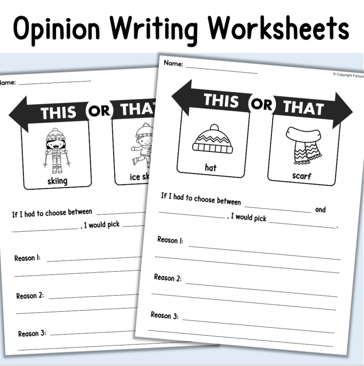 Opinion writing worksheets This or That winter theme hat scarf skiing de7dd7e2 large elementary activity 13850113
